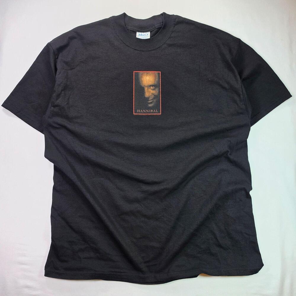 Vintage Hannibal Shirt Mens XL Black Horror Anthony Hopkins Graphic Tee 2000 MGM
